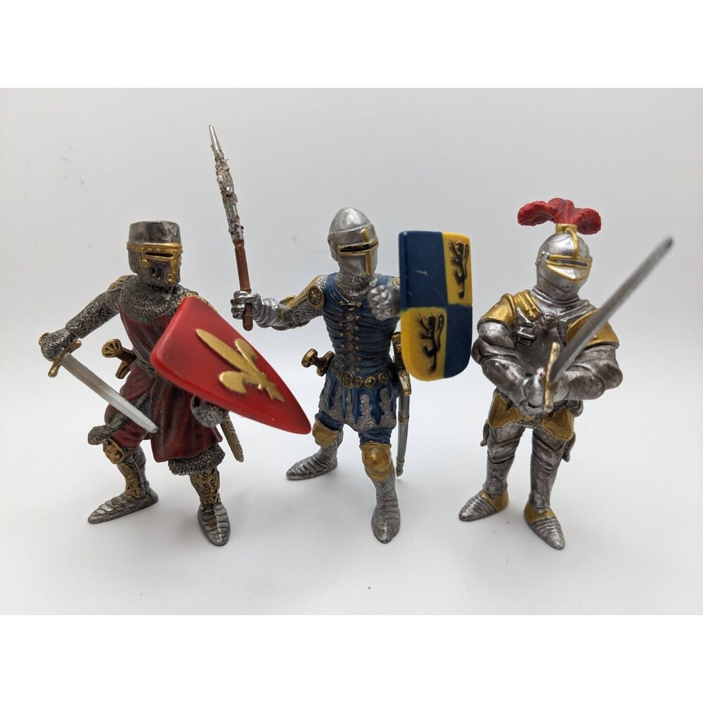 SCHLEICH Medieval Red Blue Gold Horse King Knight Warrior Figures Germany Sword